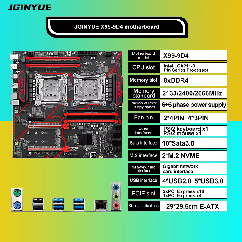 X99 placa-mãe dupla cpu lga 20 - Pc Gaming Xeon avaliação e preço
