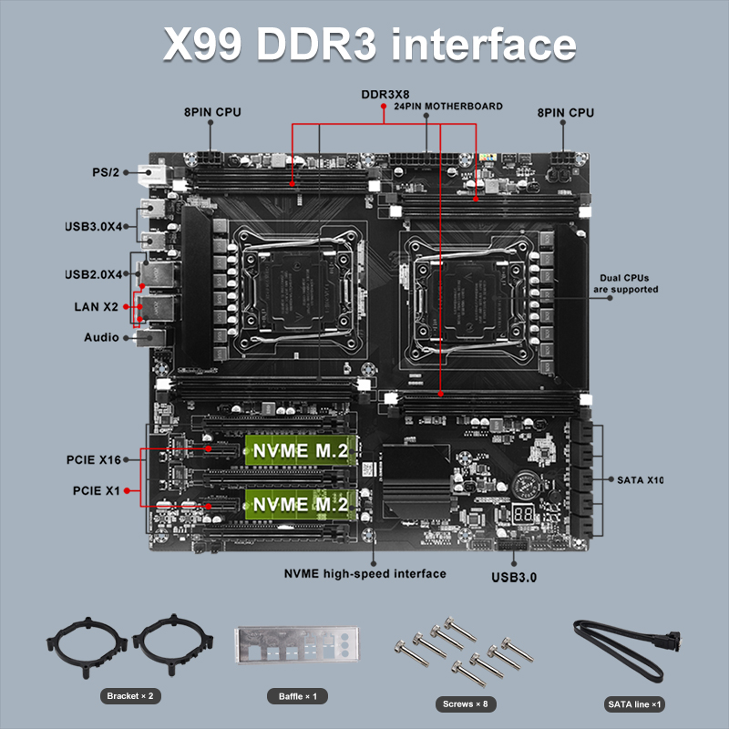 X99 placa-mãe cpu de soquete d - Pc Gaming Xeon avaliação e preço