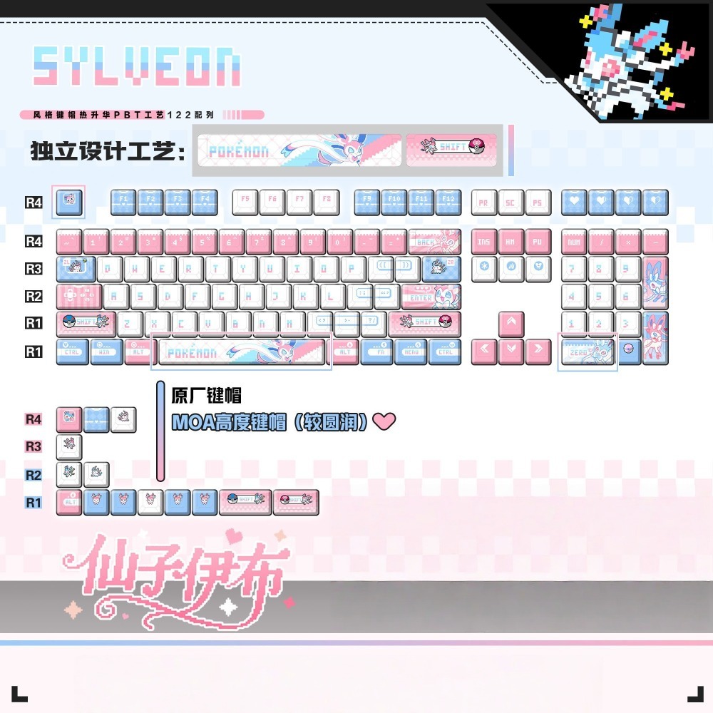Pokémon Sylveon ‌   Teclas Per - Custom Keycaps avaliação e preço